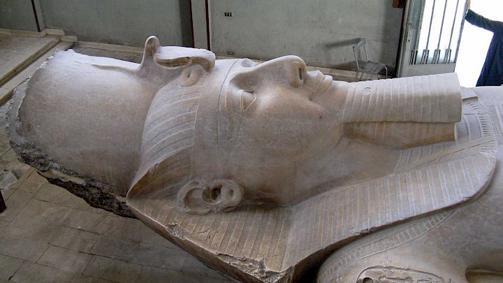 A colossal statue of Ramesses II at Memphis